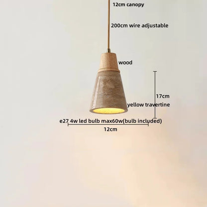 Decorbites™ Japanischer Stil LED-Hängeleuchten mit Holz-Baldachin und Zement-Lampenschirm