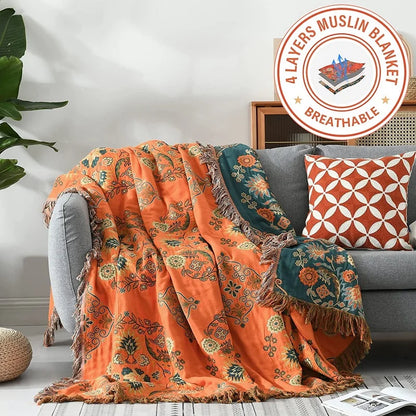 Decorbites™ Gaze Boho-Handtuchdecke - Weiche Baumwolle Nordische Sofabezug & Decke