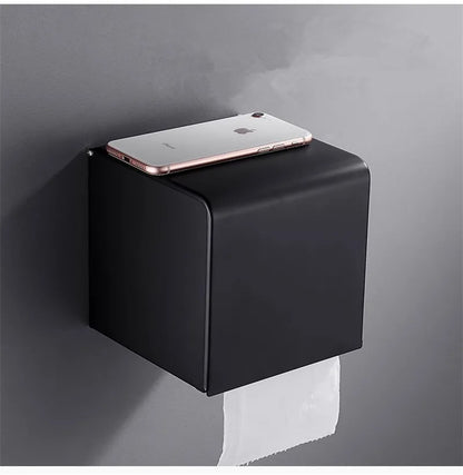 Decorbites™ Schwarzer Geätzter Aluminium-Bad-Toilettenpapierhalter Toilettenpapierrollenhalter
