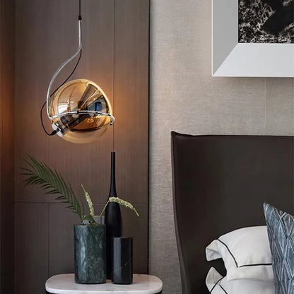 Decorbites™ Industrielles Bernsteinglas-Pendant-Licht Verstellbarer Kronleuchter für Küche Schlafzimmer Flur