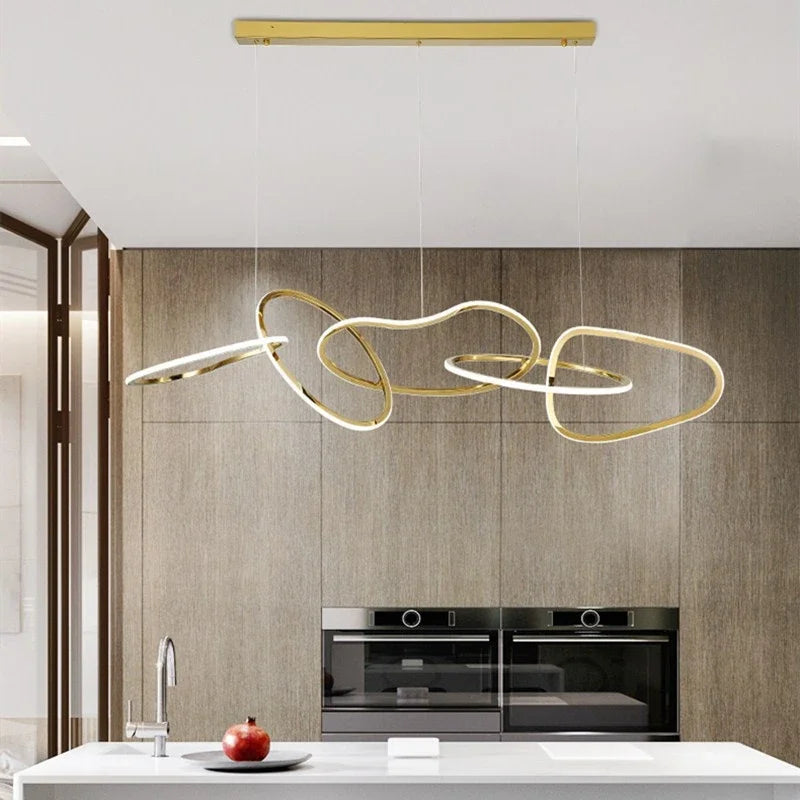 Decorbites™ Gold LED Ring-Deckenleuchter: Moderner Luxus für Bar, Hotel, Schlafzimmer & Restaurant