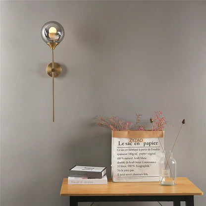 Decorbites™ Goldene Glas-Kugel-LED-Wandleuchten mit Touch-Schalter, modernes nordisches Dekor-Beleuchtung