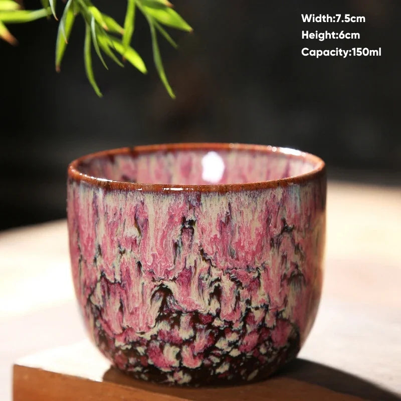 Decorbites™ Japanische Ofenverwandlungs-Keramik-Teebecher Espressotasse Kaffeetasse Töpferei Kung-Fu-Teetasse