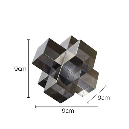 Decorbites™ Kreuz-Kristall-Geometrische-Glas-Skulptur-Schreibtisch-Dekoration Frosted Quadratische Statue