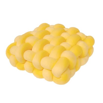 DecorBites™ Knot Square Pillows: Handmade Decor for Living Room, Bedroom, Office in Grey
