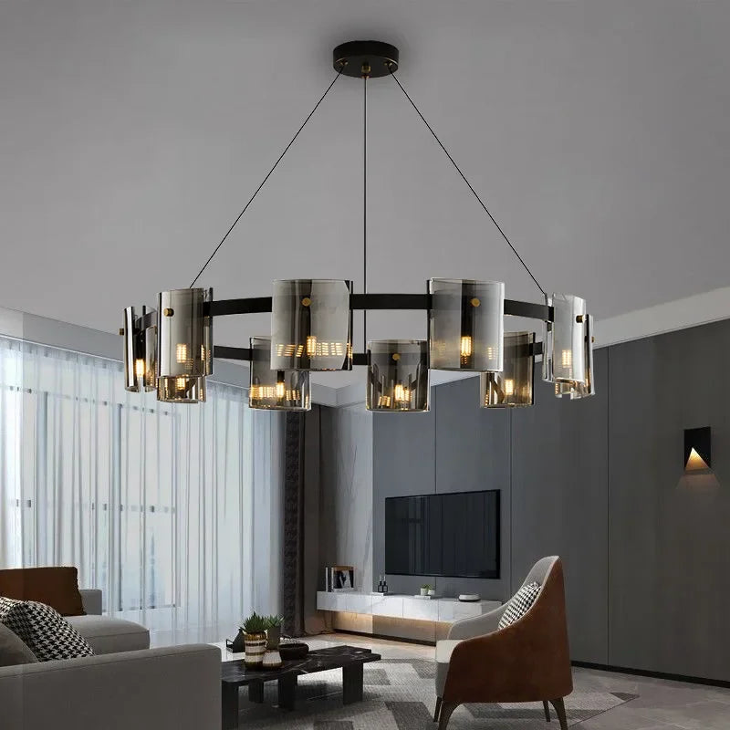 Decorbites™ Elegante Rauchglas-Hängelampe Deckenbeleuchtung für Esszimmer Wohnzimmer Schlafzimmer