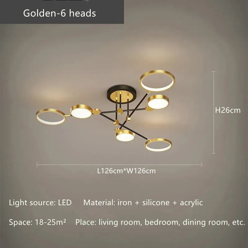 Gold Frame LED Chandelier