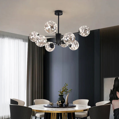 Decorbites™ Gold Star Glas-Kugelleuchte: Moderne nordische LED-Kronleuchter für die Hausdekoration