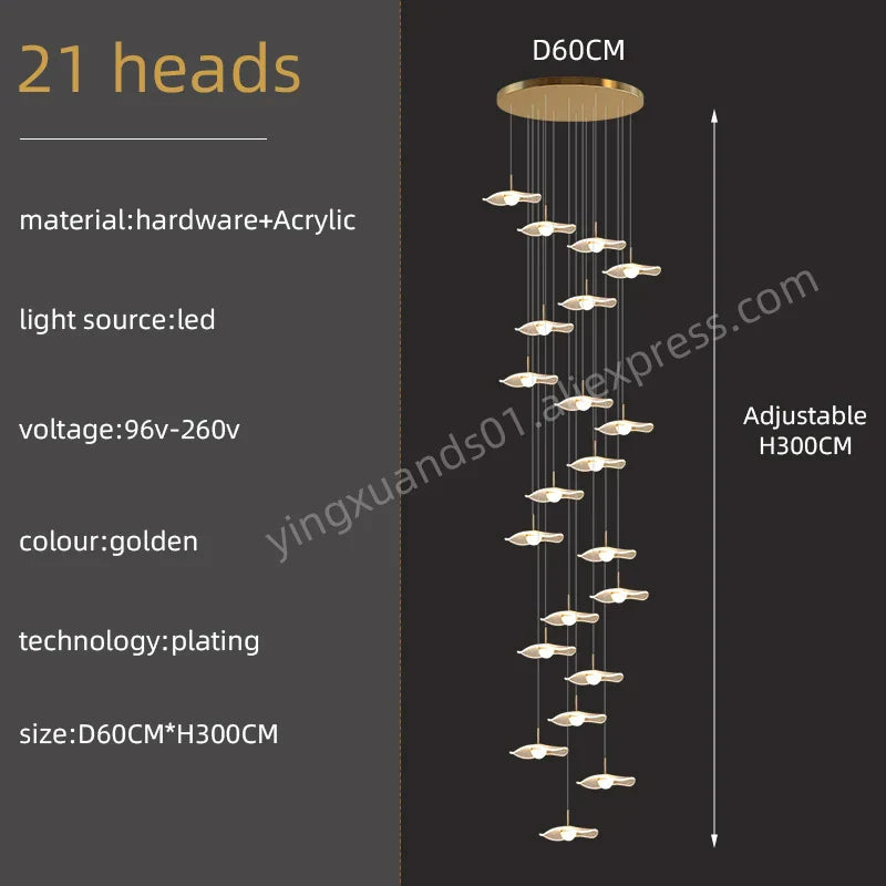 Gold Acrylic LED Pendant Lamp