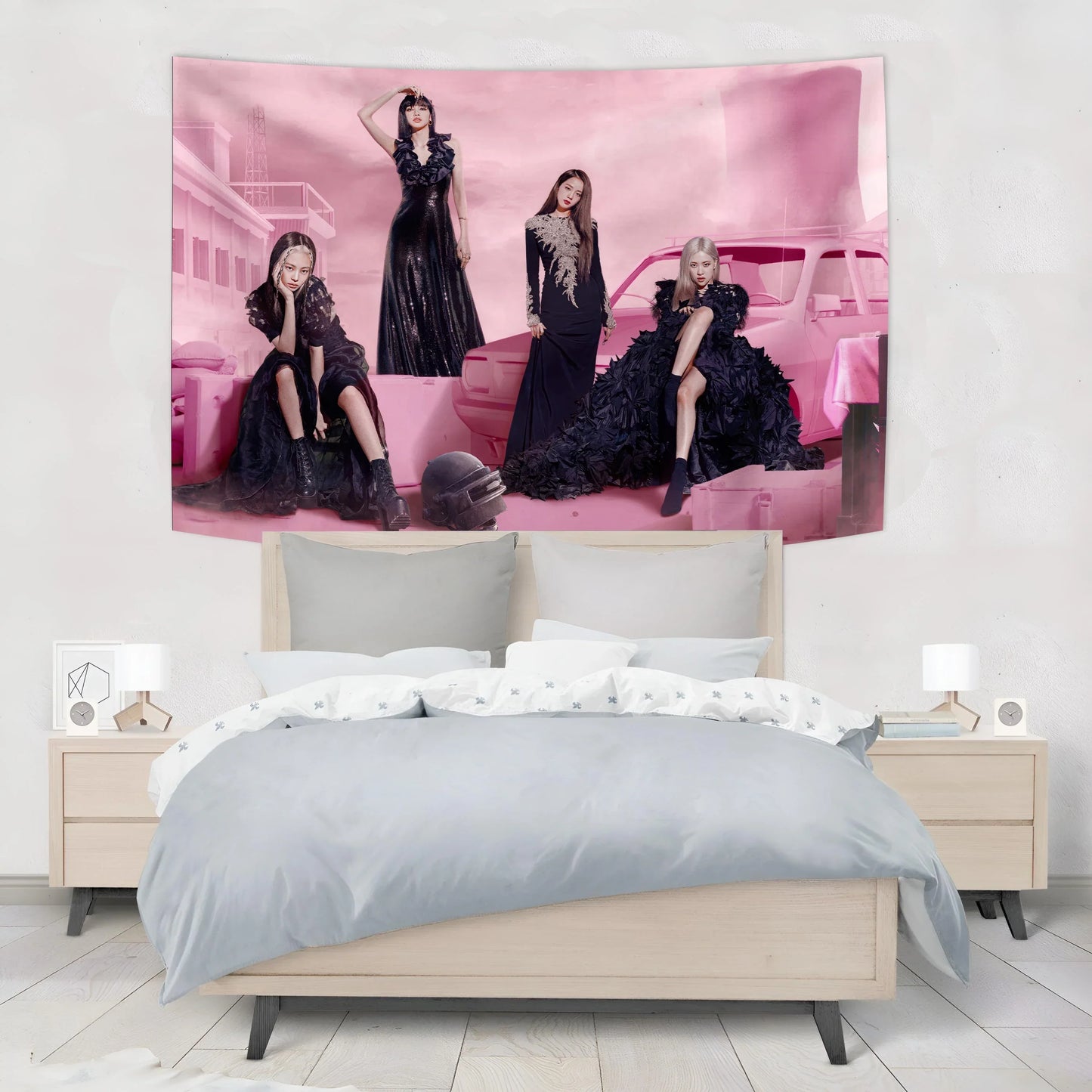 DecorBites™ Kpop Black Pink Girl Group Tapestry Banner Concert Decorative Painting