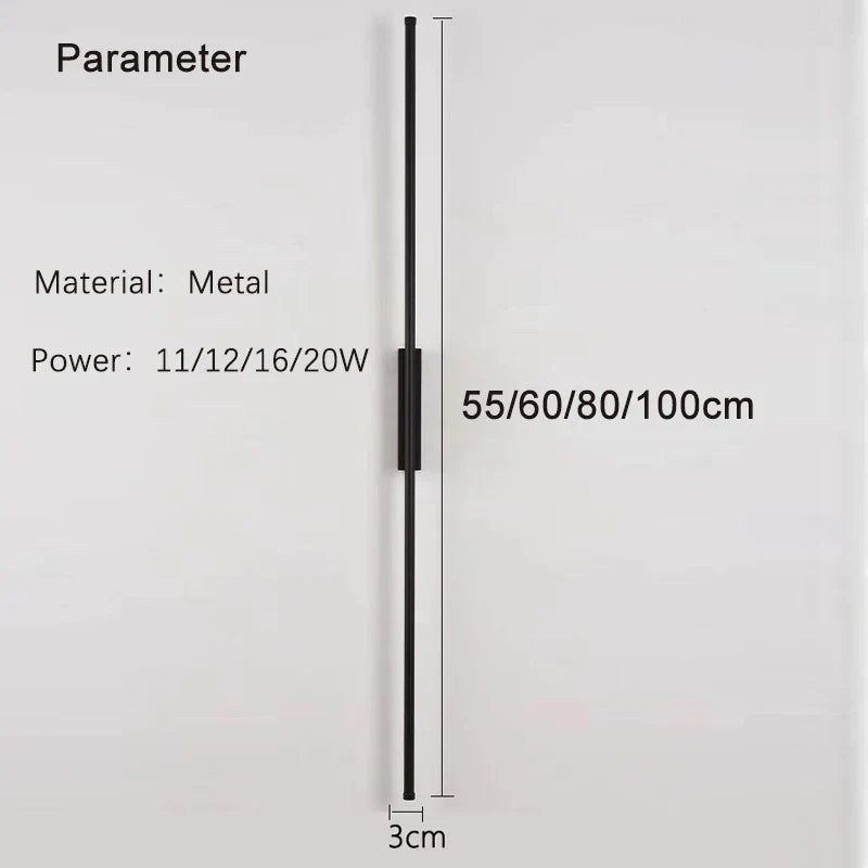 Modern LED Wall Sconce Black 100cm Up-Down