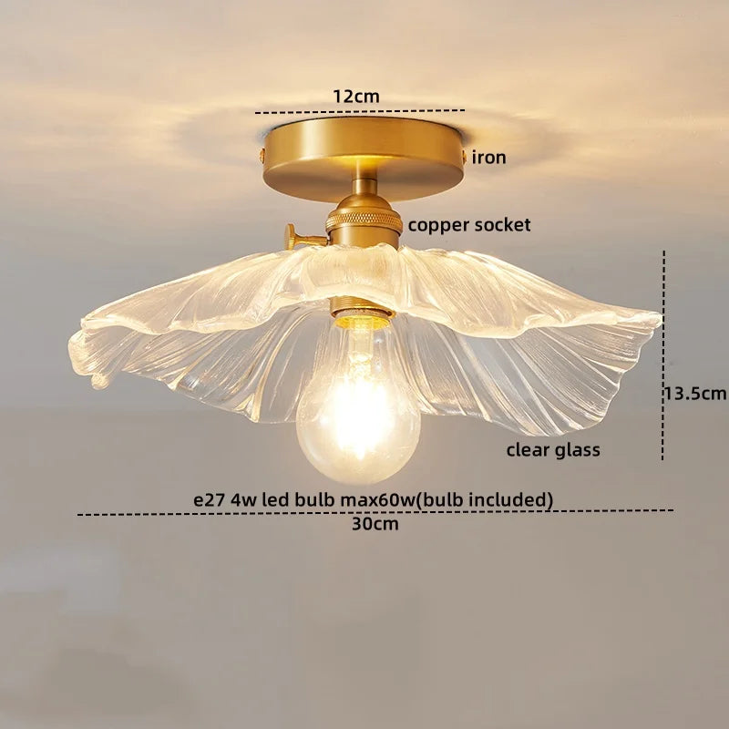 DecorBites™ Glass Copper LED Ceiling Light - Simple Art Decorative Chandelier