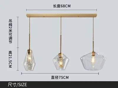 Decorbites™ Glasleuchter: Bernsteinfarbene Pendelleuchten für Esszimmer, Wohnzimmer, Schlafzimmer, Hotel, Café