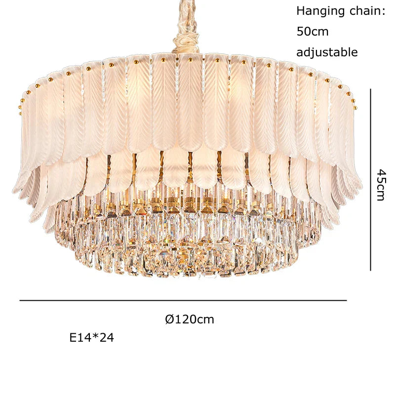 Decorbites™ Golden Crystal Kronleuchter: Postmoderne Luxus-Runde Kronleuchter für das Wohnzimmer