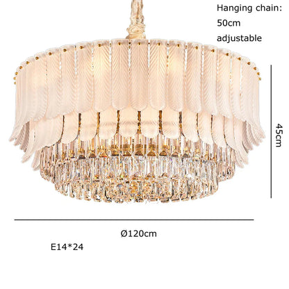Decorbites™ Golden Crystal Kronleuchter: Postmoderne Luxus-Runde Kronleuchter für das Wohnzimmer