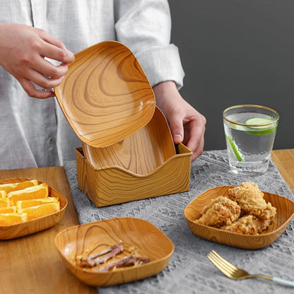 Decorbites™ Imitationsholz-Snackteller-Gerichtstablett für Sushi-Frühstück-getrocknete Früchte