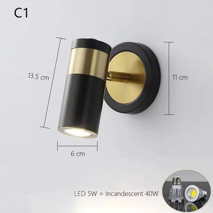 DecorBites™ Adjustable Nordic LED Wall Lamp for Bedroom, Modern Minimalist Rotating Light