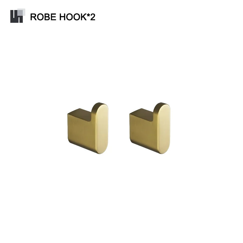 Decorbites™ Gold-Badaccessoires-Set: Handtuchstange, Toilettenpapierhalter, Handtuchhalter, Haken
