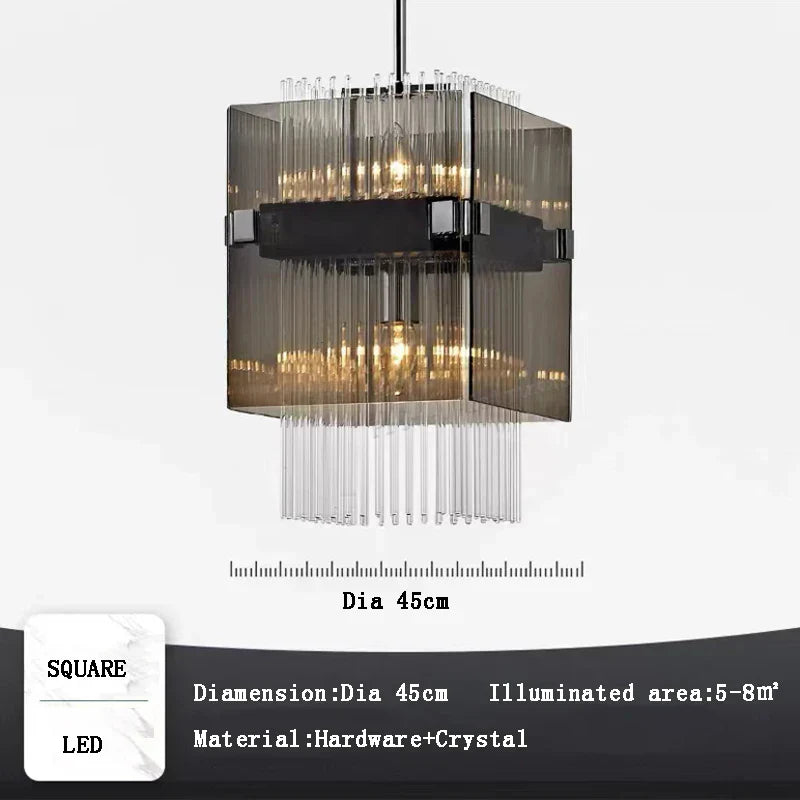 DecorBites™ Crystal Glass Pendant Chandelier for Luxe Dining Room Decor