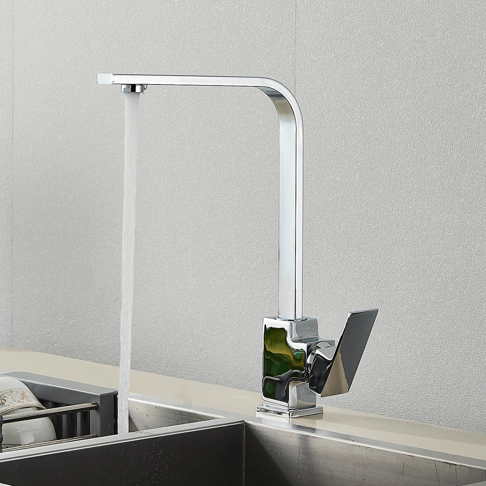 Decorbites™ Gebürsteter Nickel Küchenarmatur | 360° Drehbar Heiß-Kalt-Mischbatterie | Einhebel