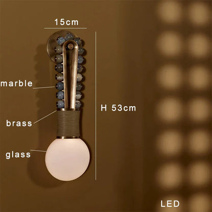 Decorbites™ Messing-Marmor-Kugel-Wandleuchte LED dimmbar klassisches Wohnraumschmuckstück