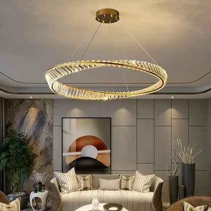 Decorbites™ DNA-Spirale Kristall-Lüster LED-Ring-Design für luxuriöses Wohnzimmer