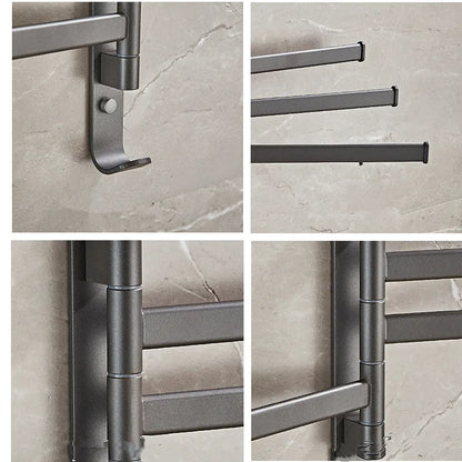 Decorbites™ Grauer Aluminium-Drehhandtuchhalter: Wandmontierter klappbarer Badehandtuchhalter