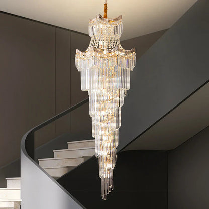 Decorbites™ Kristall-Duplex-Kronleuchter: Luxus-Leuchte & Treppenlampe für Loft-Wohnung & Villa