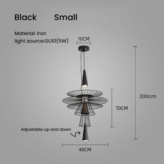 Decorbites™ Eisenkunst-Esszimmer-Hängelampe in Schwarz/Gold – Moderne nordische LED-Leuchte