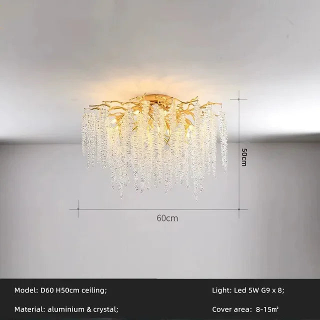 Gold Crystal Chandelier Oval120cm For Dining