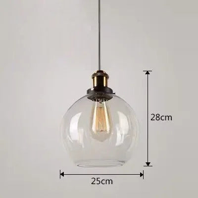 Retro Industrial Gray Glass Pendant Light