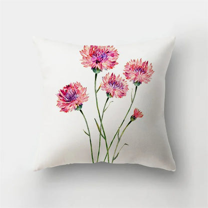 Decorbites™ Reh-Tier Kurz-Plüsch-Kissenbezug mit natürlichen Blättern und Blumen