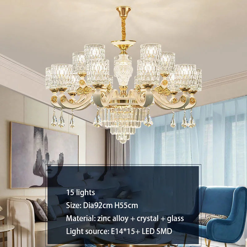 DecorBites™ Elegant Crystal Chandelier LED Lights for Luxury Home Decor