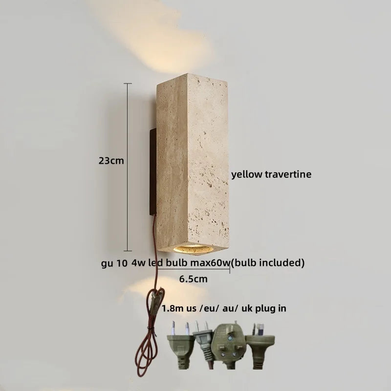 Decorbites™ LED-Wandleuchten für Esszimmer, Treppe, Schlafzimmer, Stein, Terrazzo, Holz – Wabi-Sabi-Ästhetik