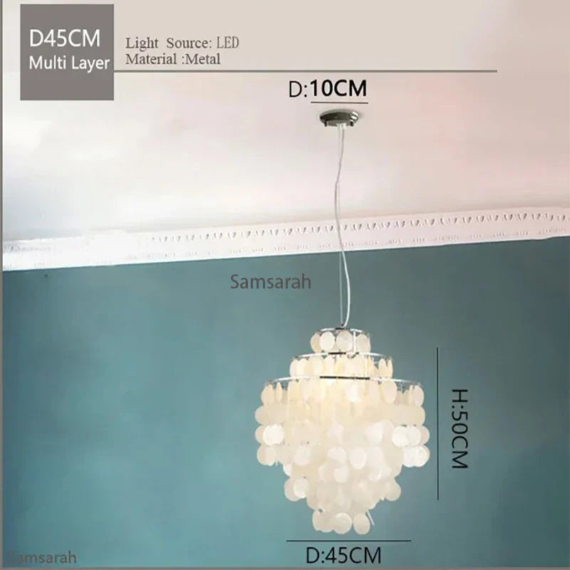 Gold Chrome Shell Chandelier