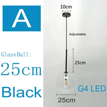 Decorbites™ Klares Glas-Chandelier-Pendant-Lampe Vintage Nordisch Glasball-Hängeleuchte