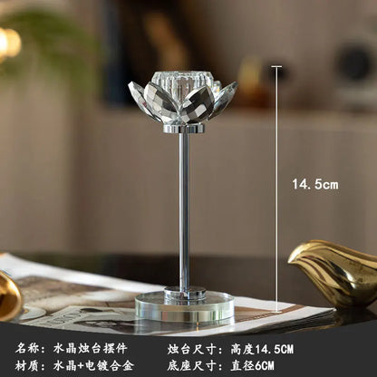 DecorBites™ Crystal Candle Holder Set for Romantic Dinner Table Decor