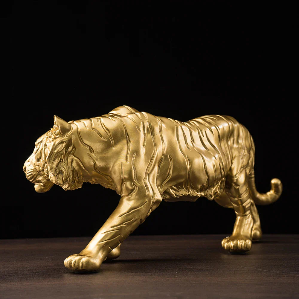 Decorbites™ Goldener Tiger Harz-Figuren für Heim- und Büro-Dekoration Miniatur-Ornamente & Sammlerstücke