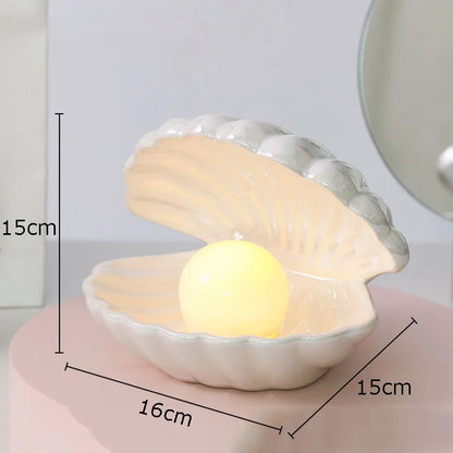 Decorbites™ Traumpalperlen-Keramiklampe Schreibtischdekoration Moderne Heimdekoration Ornamente Muschelaufbewahrungsbox