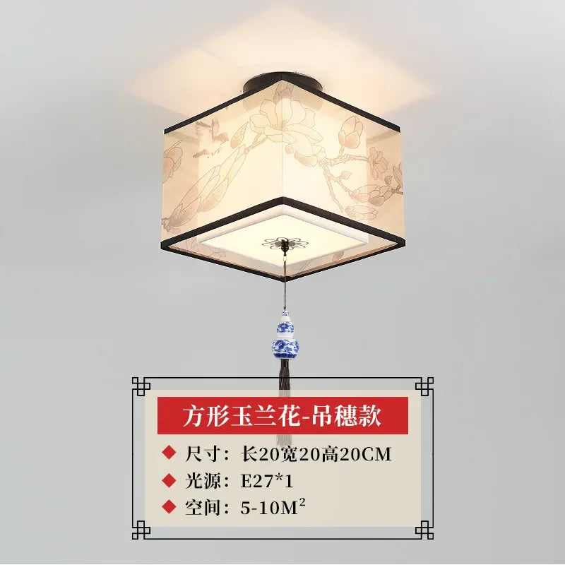 Decorbites™ Lotus Chinesische Kronleuchter Deckenlampe Einfaches Korridor-Gemälde LED-Beleuchtung