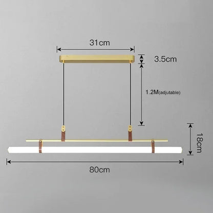 Decorbites™ Eden Moderne Schwarze Goldene Lederrohr-LED-Hängeleuchter