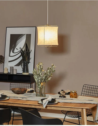 Decorbites™ Leinenstoff-Lüster: Japanischer Retro-Handarbeitskunst-Lampe für Restaurant, Schlafzimmer, Theke
