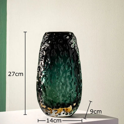 Decorbites™ Deep Green Glass Vase: Elegante Hydroponik-Blüten Tischdekoration