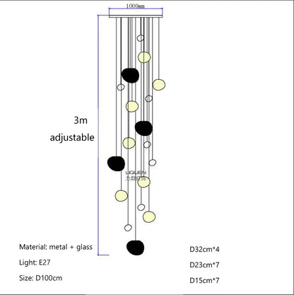 Decorbites™ Pflasterstein-Glas-LED-Hängeleuchten für Villa Hotel Loft Treppenlampe