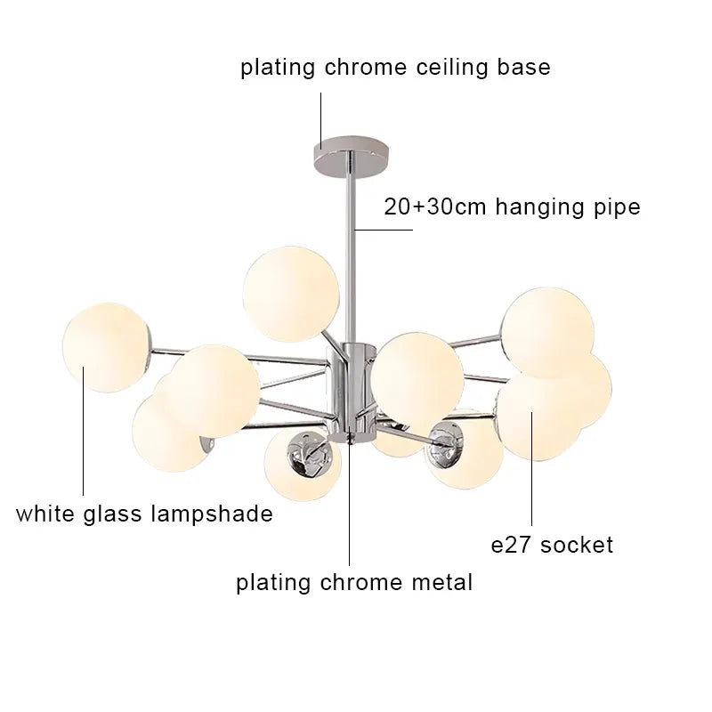 Decorbites™ Glas-Kugeln-LED-Deckenleuchter für modernes Wohnzimmer und Schlafzimmer