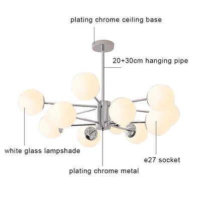 Decorbites™ Glas-Kugeln-LED-Deckenleuchter für modernes Wohnzimmer und Schlafzimmer