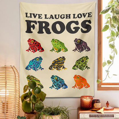 Decorbites™ Frosch-Teppich Wandbehang Psychedelische Hippie-Ästhetik Wandteppiche Heimdekoration