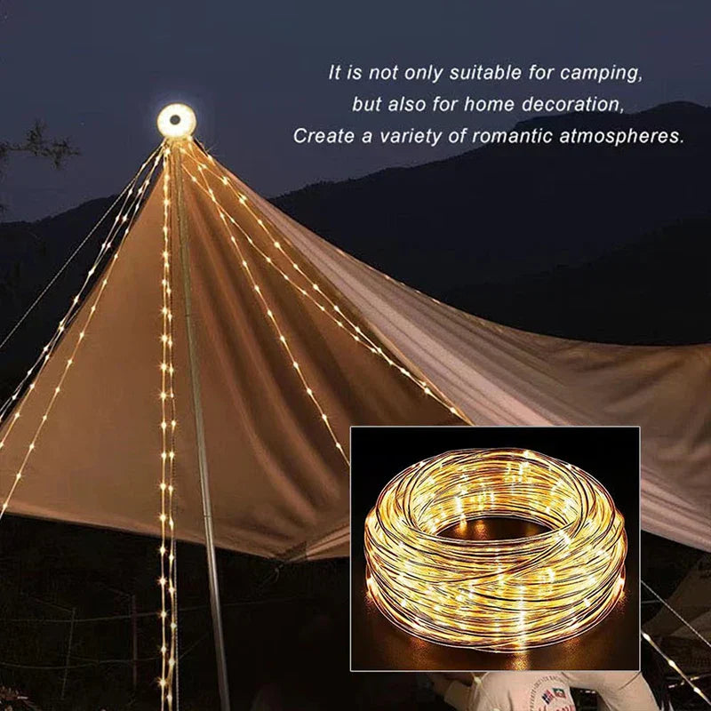 Decorbites™ LED-Camping-Lichtstreifen 8 m Länge wasserdicht Außengarten-Dekorlampe