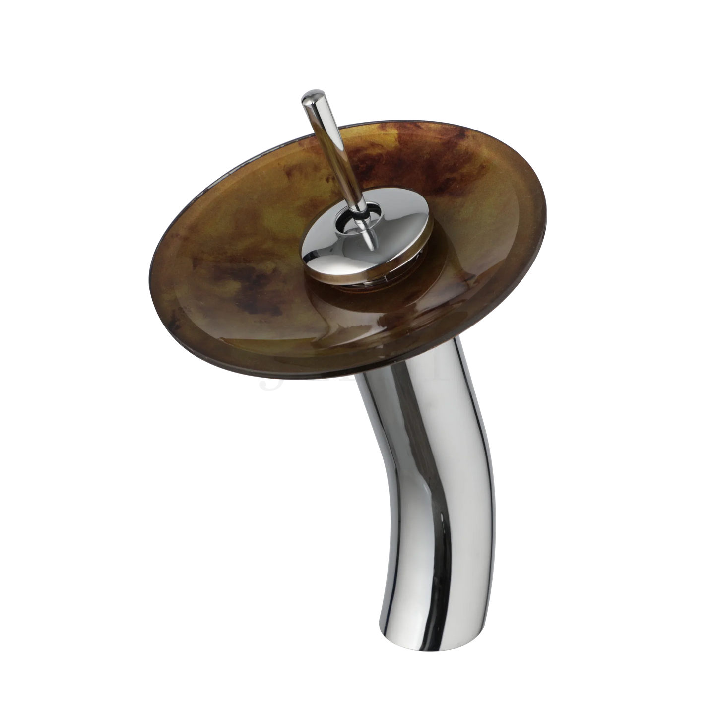 Decorbites™ Glas-Schaukel-Griff-Waschbeckenarmatur, Wasserfall-Mischbatterie, Chrom-Finish