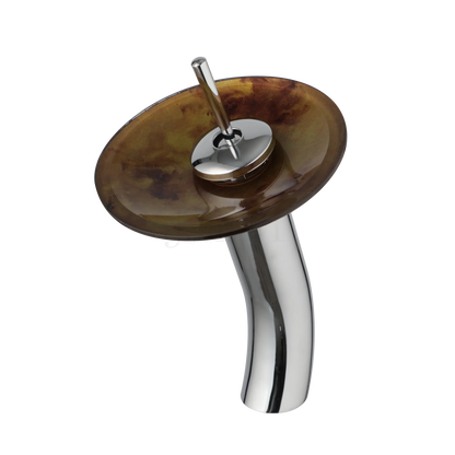 Decorbites™ Glas-Schaukel-Griff-Waschbeckenarmatur, Wasserfall-Mischbatterie, Chrom-Finish